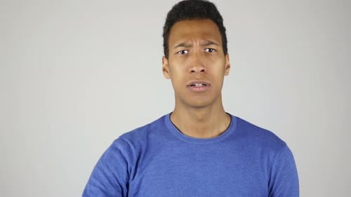 Fighting African Man Abusing White Background