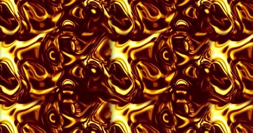 Abstract Liquid Golden Wavy Texture Loop Background