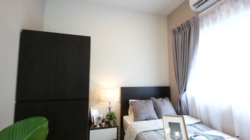 Bedroom interior design bright sunlight and cozy decor