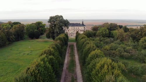 Aerial View of Ancient Castle