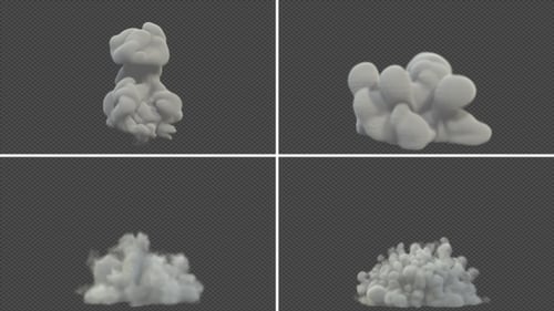 Realistic Animated Smoke and Dust Burst with Alpha Channel