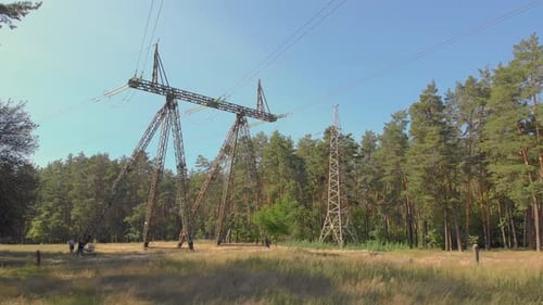 Power Lines Tower Nature