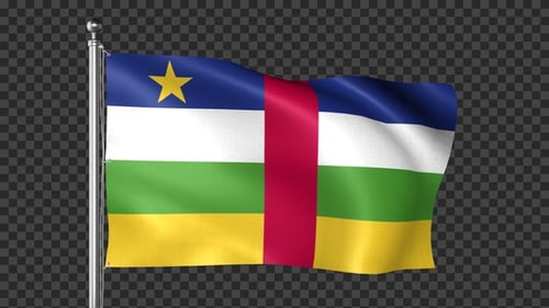 Waving Flag of the Central African Republic