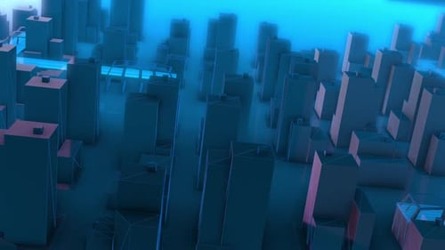 Abstrakte digitale futuristische Stadt