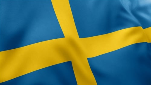 Seamless Loop of Sweden National Flag Waving