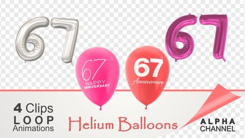 Pack de 67 ballons hélium pour fête d'anniversaire