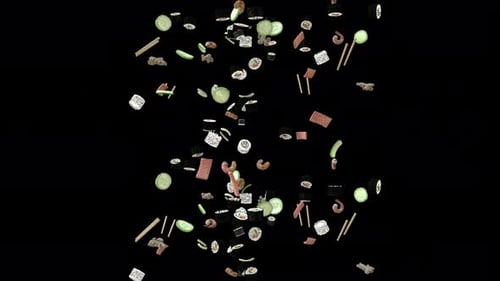Falling Sushi Elements Loop