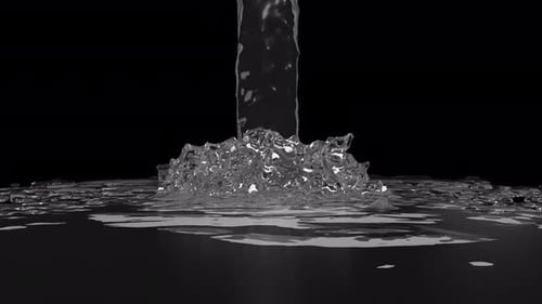 Realistic Water Stream Pouring and Splashing on Alpha Channel