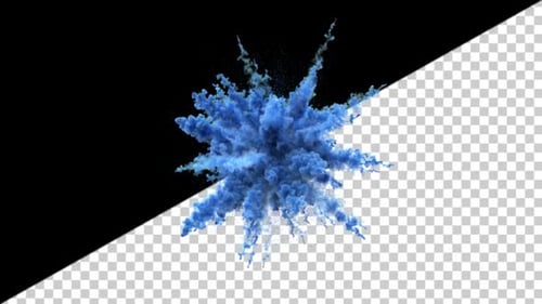 Blue Powder Burst Reveal Transition Element