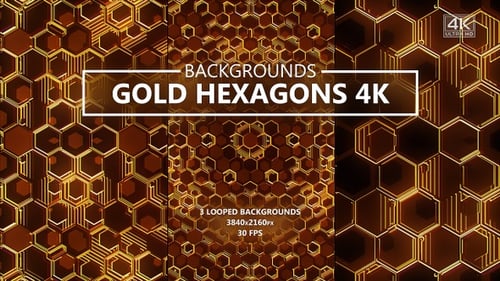 Arrière-plans d'hexagones dorés