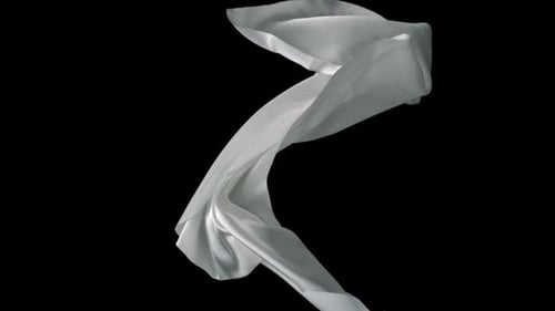 Elegant White Fabric Flowing on Black Background