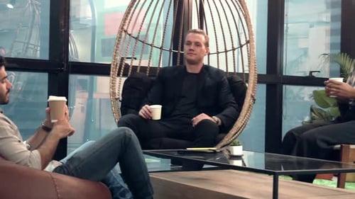 Office Worker Relax at Coffee Corner While Taking a Short Break From Work