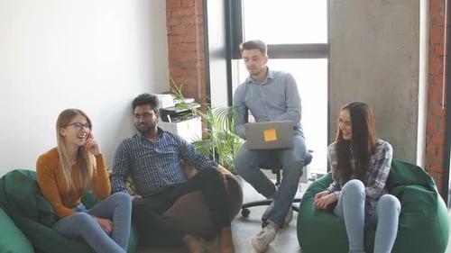 Business People at Work in a Busy Luxury Office Space