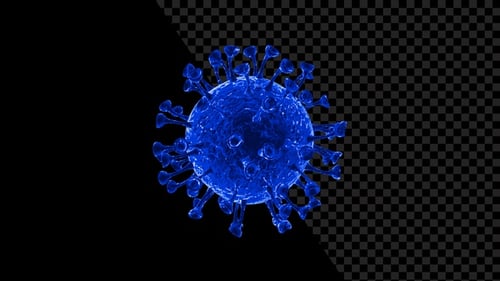 Animated 3D Blue Virus Particle for Medical Science