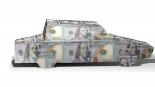 Origami Car Made of a Hundred US Dollar Bills