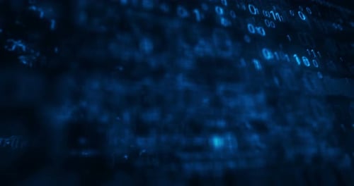 Futuristic Digital Binary Code Data Stream Background Animation