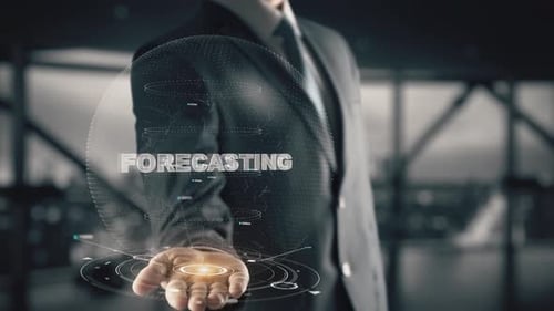 Forecasting Business Data Holographic Globe Animation