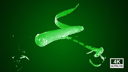 Twisted Green Paint Splash V6 4K
