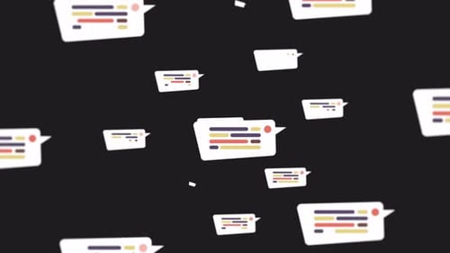 Animated Message Bubbles Flat Design Background