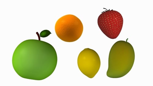 Clean 3D Fruit Texture Zoom Reveal