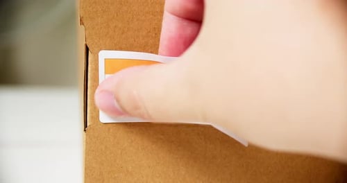 Made in India Label Applied to a Box
