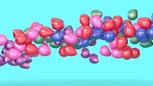 Colorful Floating Balloons Top Border Transition