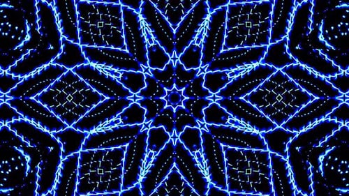 Dynamic Blue Geometric Light Kaleidoscope Background