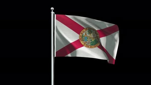 Florida State Flag Waving Animation with Alpha Channel