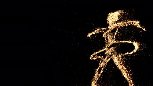 Sparkling Particle Dancer Abstract Figure Reveal Animation