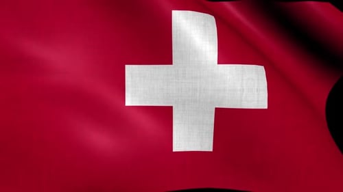 Switzerland Flag Waving Seamless Loop Animation