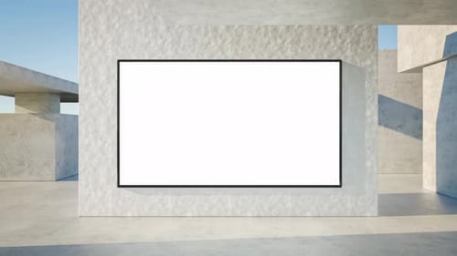 Blank advertising outdoor screen or TV. Ad and promotion concept. 4k 3D render animation