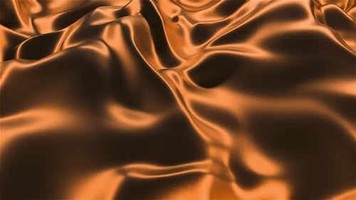 Abstract Golden Fluid Waves Motion Background Loop