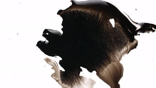 Black Ink Drops On White Background