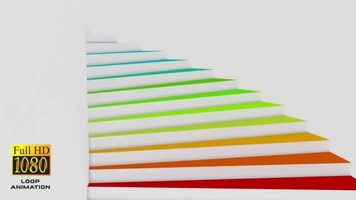 Dynamic Color Changing Staircase Loop Animation