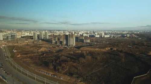 Aerial View of Urban Construction Site