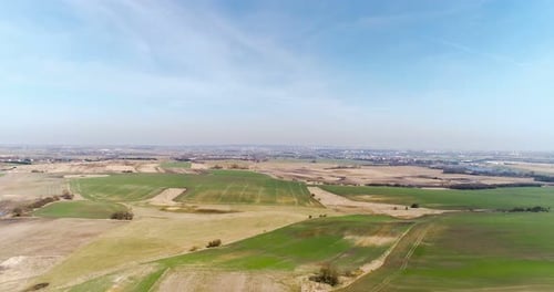 Various Agriculture Fields Aerial View