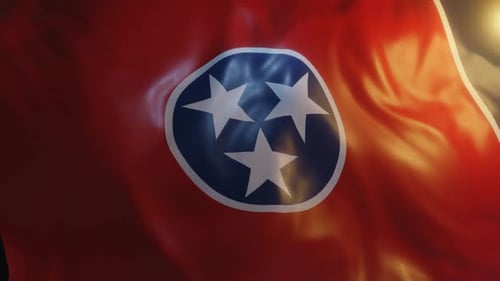 Realistic Waving Tennessee State Flag Animation