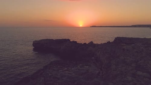 Coucher de soleil sur mer