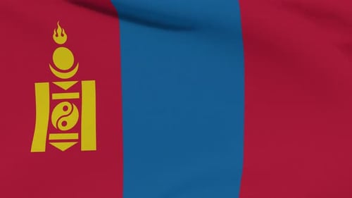 National Flag of Mongolia Waving Loop Background