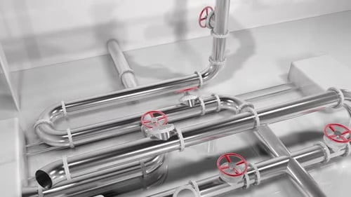 3D Animation of Assembling Industrial Pipes with Valves