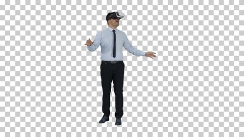 Man Using Virtual Reality Headset