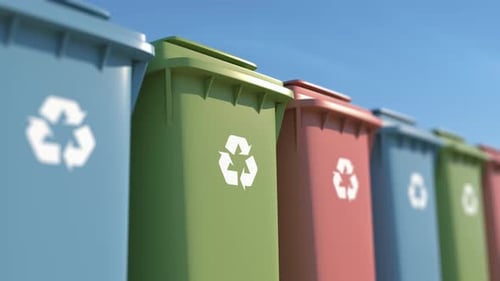 Farbige Mülltonnen für den Umweltschutz