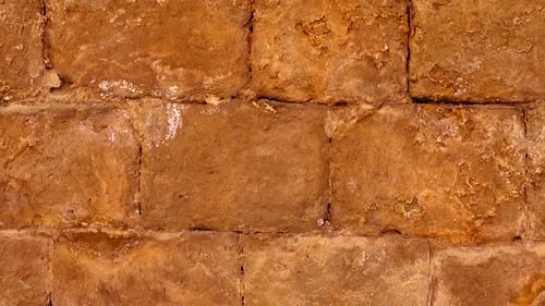 Rough Stone Wall with Brown Blocks and Texture