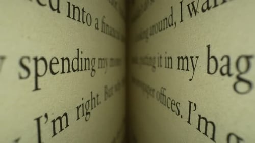 Close Up of Book Pages with Text