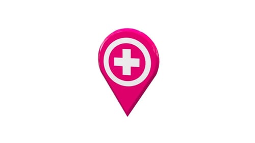 Animated Glossy 3D Medical Location Pin Icon