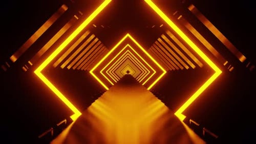 Golden Rhombus Tunnel Vj Loop Background 4K