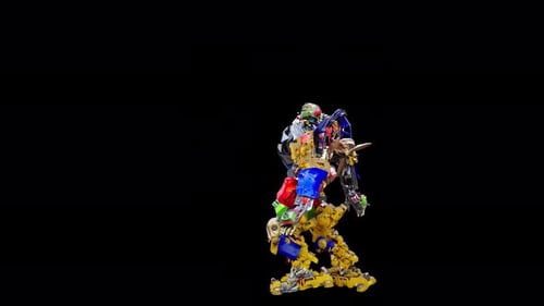 Colorful Robot Assembling and Transforming Animation