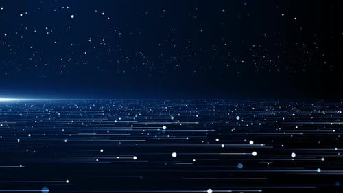 Futuristic Digital Data Stream Particle Moving Background