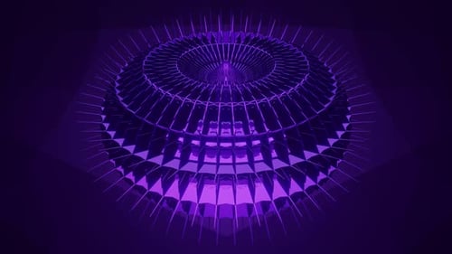Abstract Purple Rotating Geometric Tunnel Loop Background