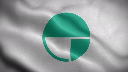 Abstract Green Circle Waving Flag Logo Reveal
